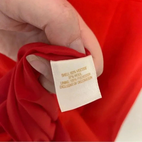 Kate Spade Raya Dress Red Midi Wool Cap Sleeve 8 - Picture 7 of 14